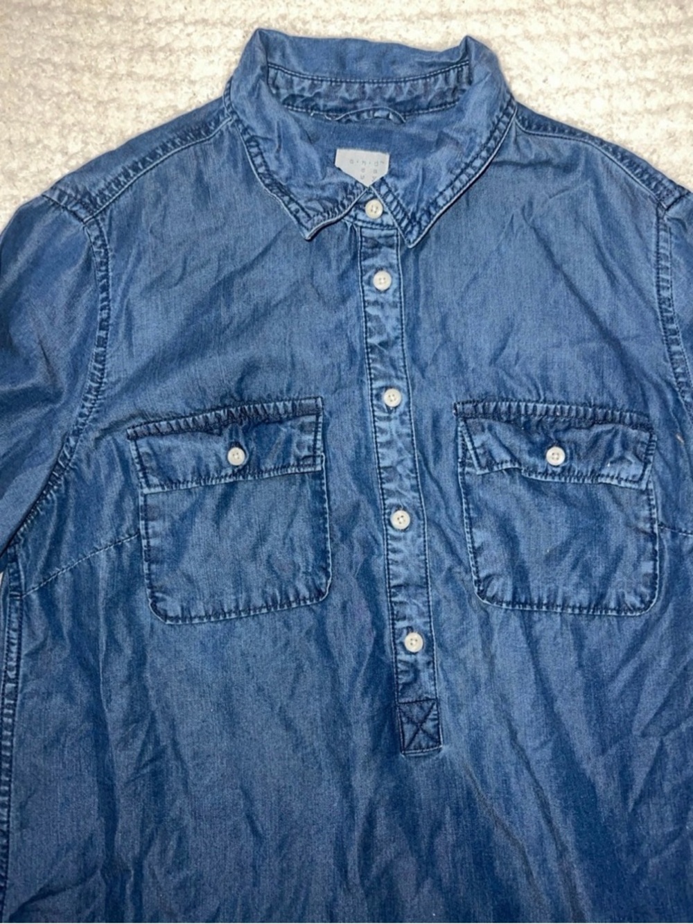 a new day Indigo Denim Shirt Dress with Chest Pockets